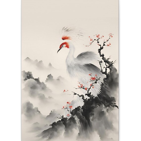 Japandi Zen Minimalist Japanese Ink Wash Art Print