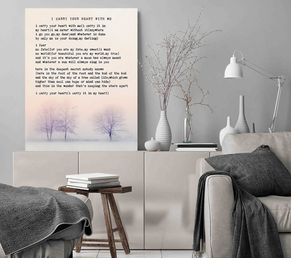 E.E. Cummings Love Poem Art Print, Literary Wall Art - Image 3