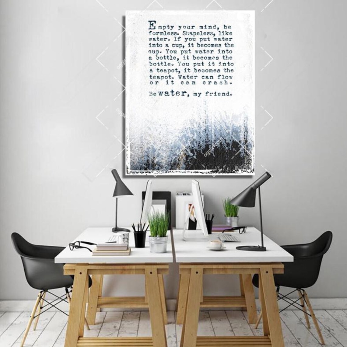Be Water, My Friend Inspirational Quote Art Print - Image 3