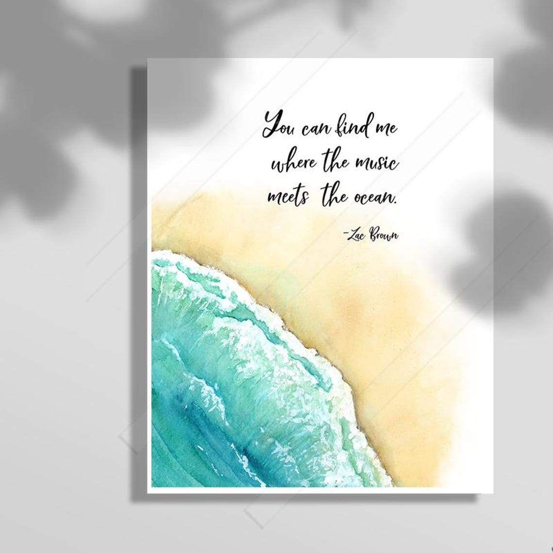 Zac Brown Where The Music Meets The Ocean Aerial Wave Quote Poster