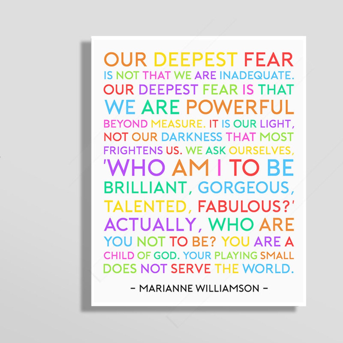 Marianne Williamson Inspirational Quote Art Print