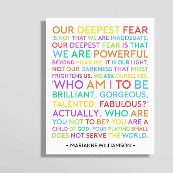 Marianne Williamson Inspirational Quote Art Print