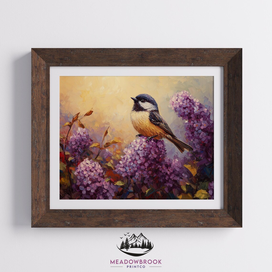 Chickadee Painting, Rustic Cottagecore Bird Art Print - Image 2