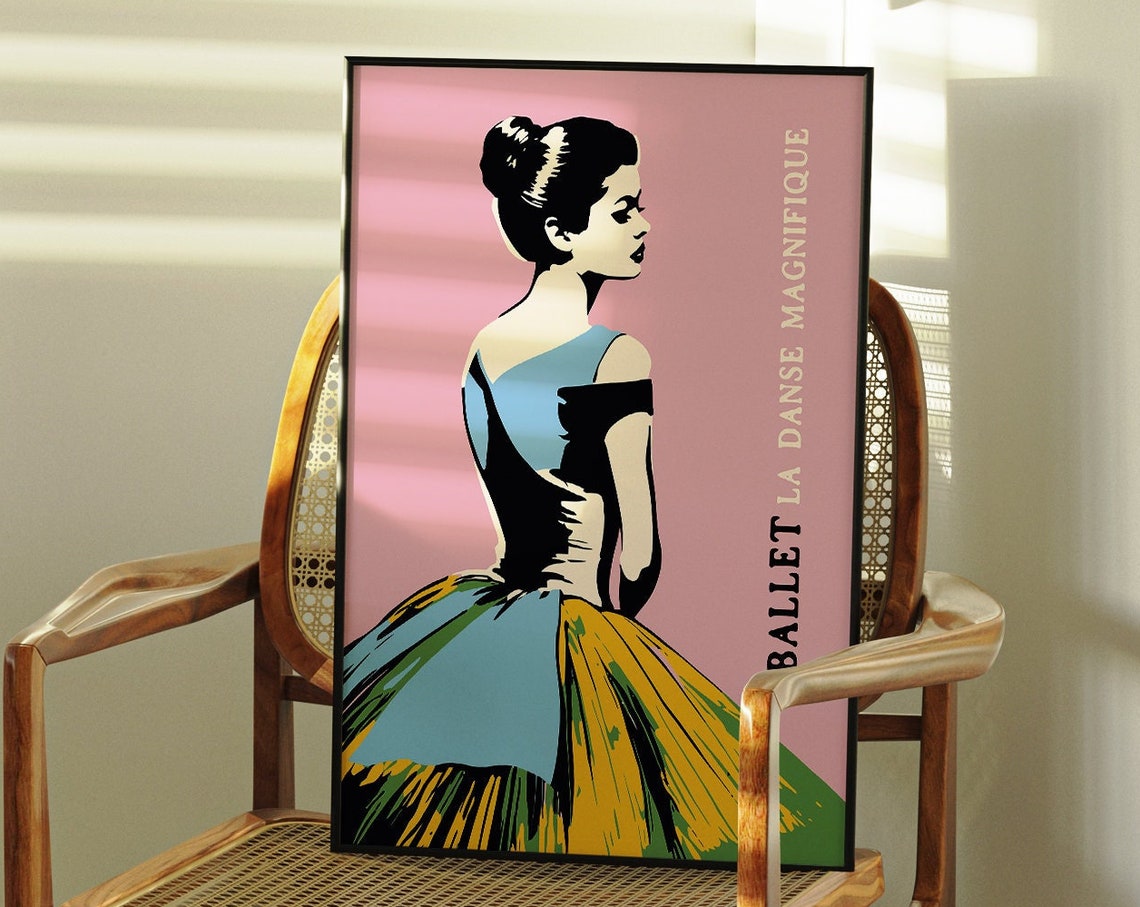 Ballet La Danse Magnifique Pink Ballerina Pop Art Dance Poster - Image 4
