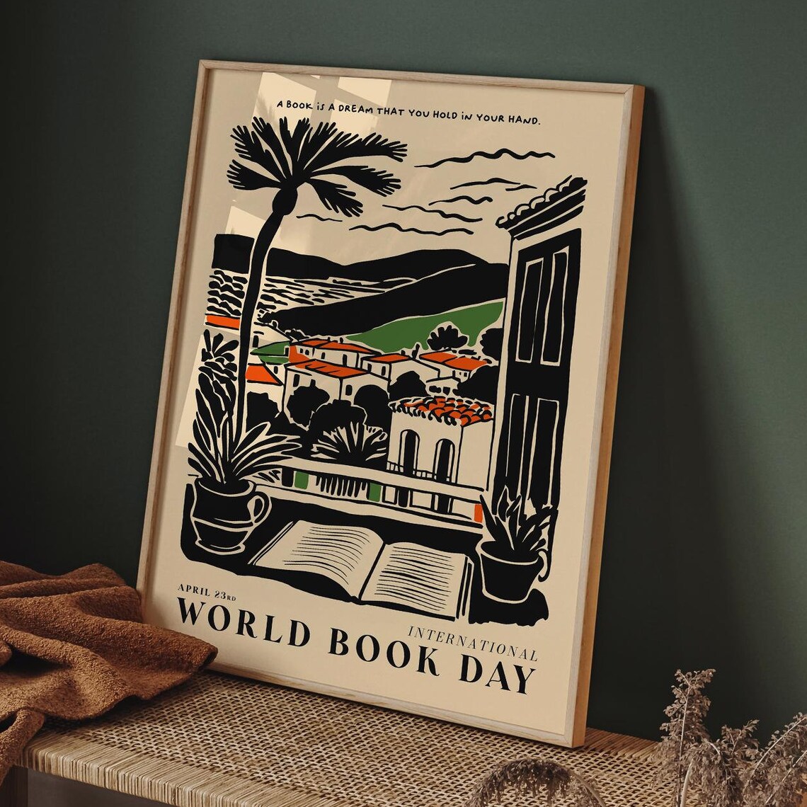 World Book Day Palm Terrace Village Quote Literary Lovers Poster - Image 5