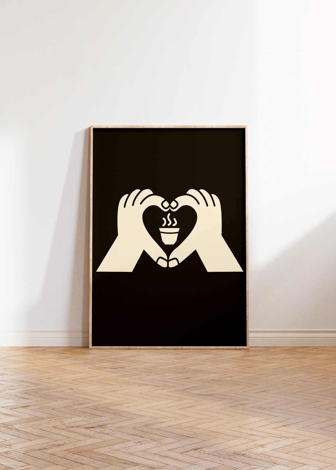 I Love Qahwa Arabic Poster Coffee Print Wall Art Digital Download Modern Kitchen Decor