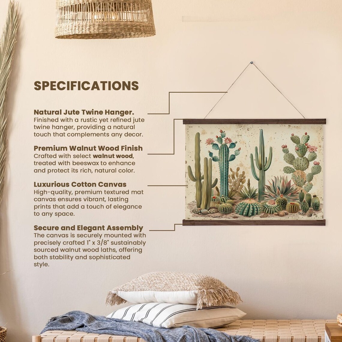 Desert Bloom Cacti Retro Botanical Garden Art - Image 2