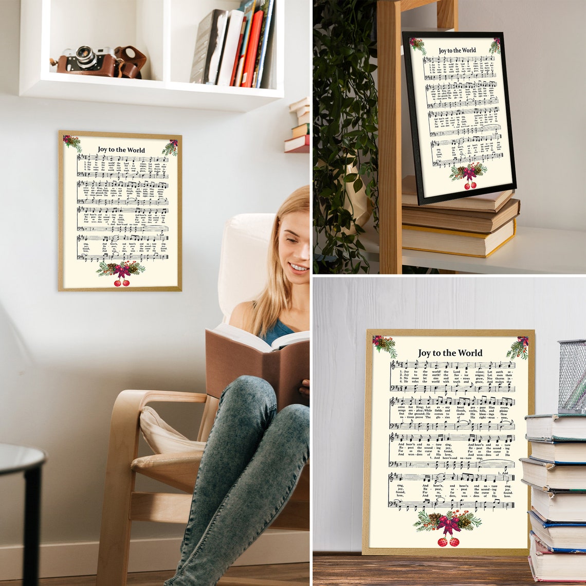 Joy To The World Christmas Hymn Wall Art Print - Image 2