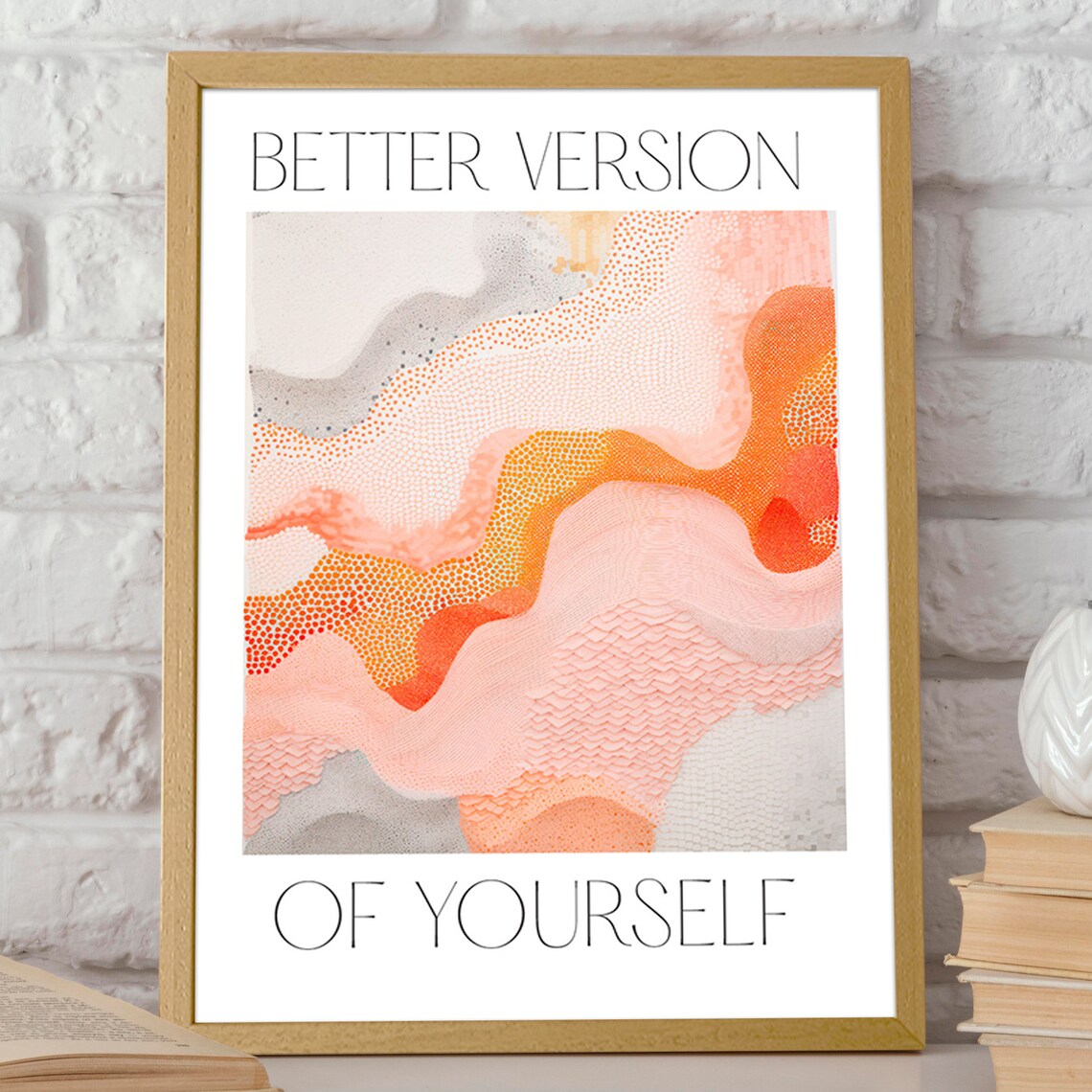 Better Version of Yourself Minimalist Abstract Quote Poster Art - Image 2
