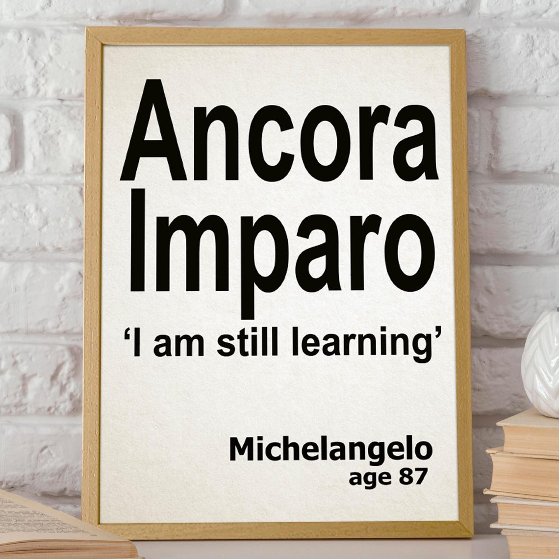 Michelangelo Quote, Latin Phrase Art Print