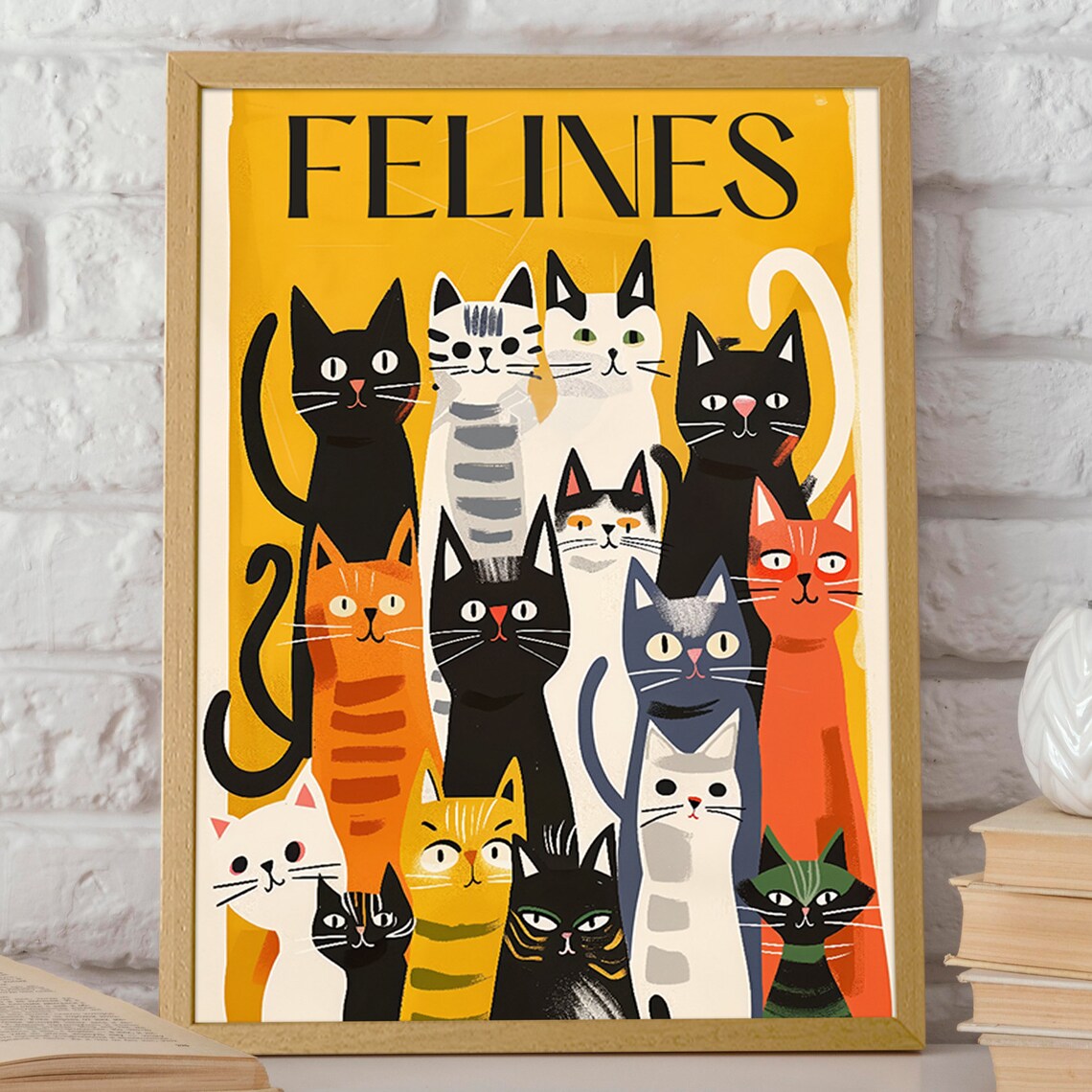 Matisse-Inspired Colorful Cat Modern Poster Print - Image 2