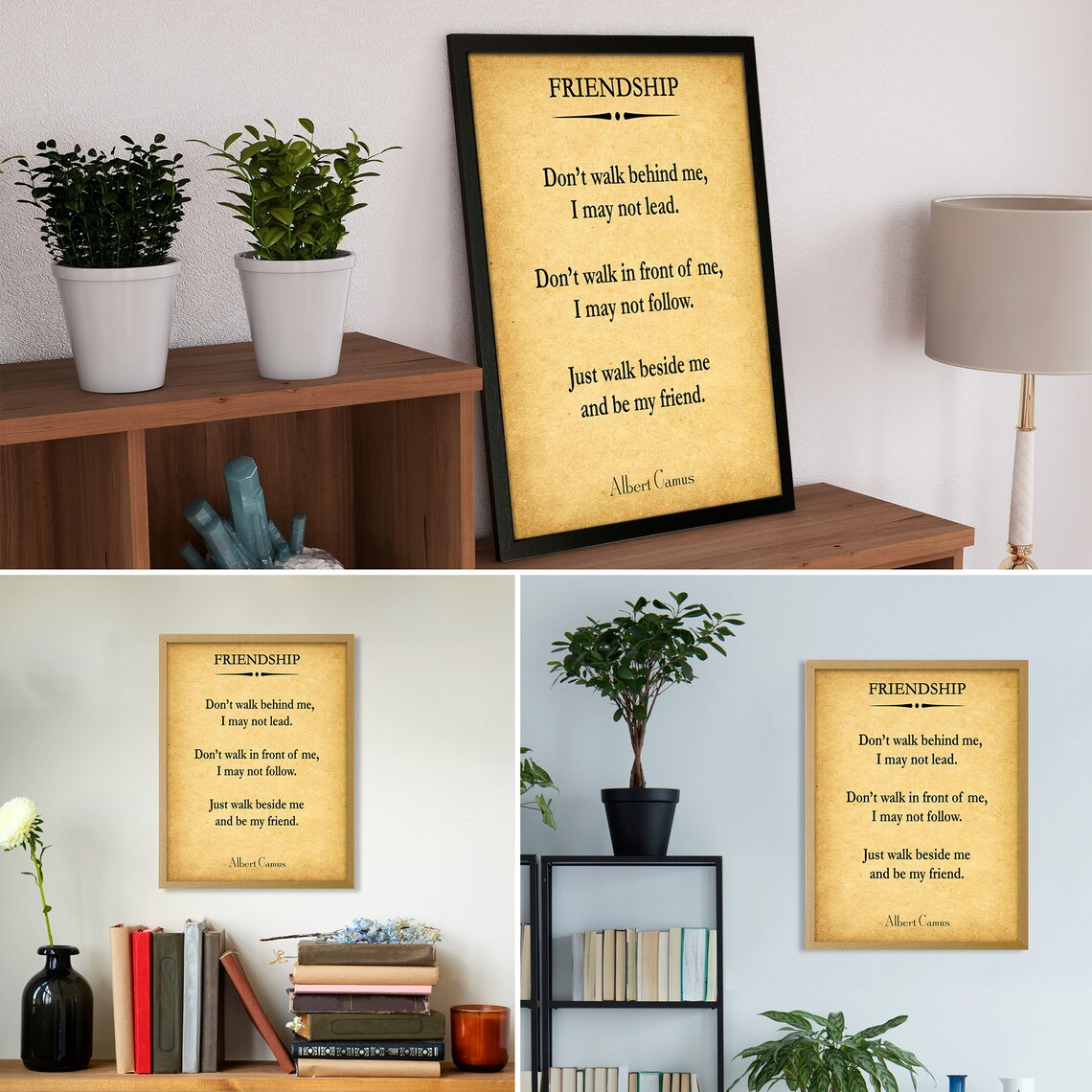 Albert Camus Walk Beside Me Friendship Classic Literary Poster - Image 2