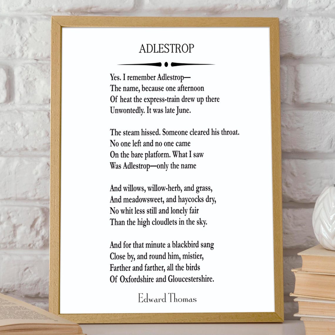 Adlestrop by Edward Thomas, 1914 Poetry Poster