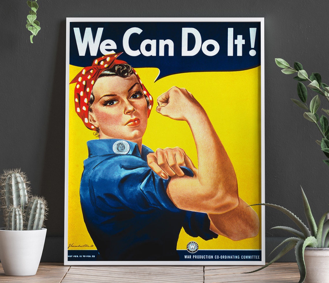Feminist Poster Wwii Poster Rosie The Riveter Girl Power Poster Feminist Wall Art Poster For Girls Room Poster Feminist Wall Art