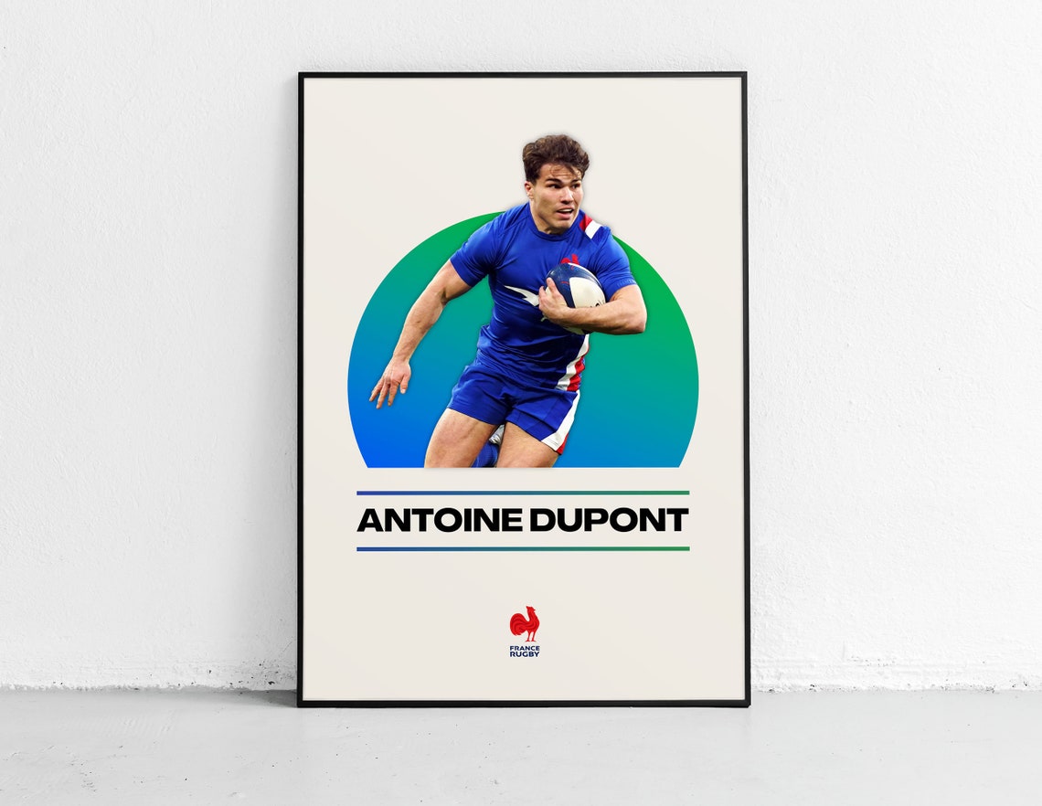 Antoine Dupont Poster Gift Idea Antoine Dupont France Rugby Poster Rugby World Cup Poster Antoine Dupont Wall Art