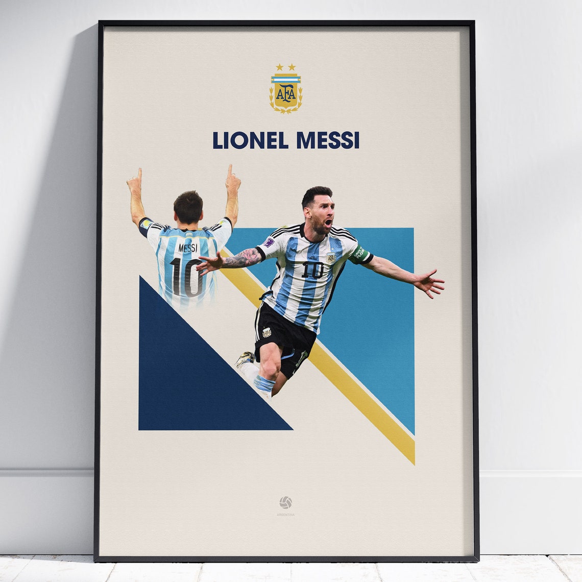 Lionel Messi Argentina Number 10 Soccer Celebration Star Poster