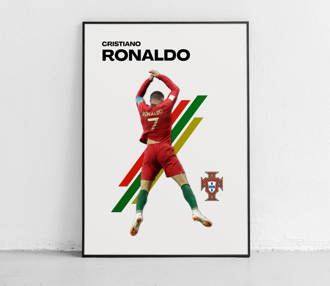 Cristiano Ronaldo Portugal Siuuu Celebration Minimalist Poster