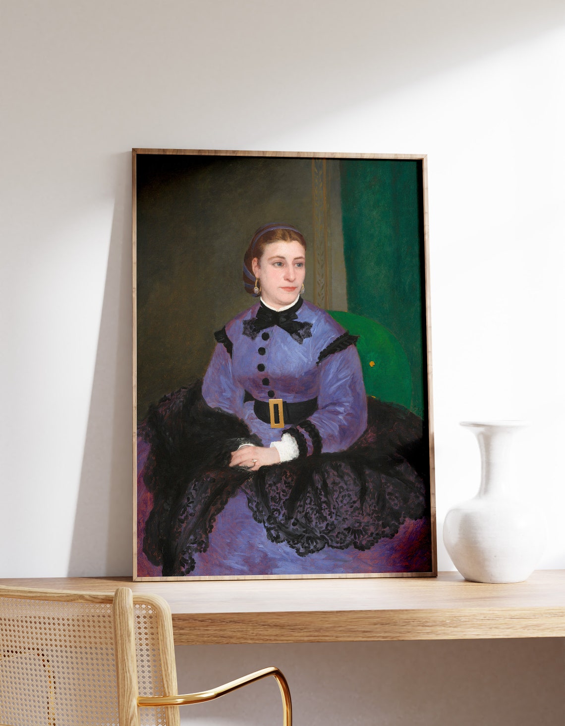Pierreauguste Renoir Mademoiselle Sicot 1865 Vintage Print Portrait Female Woman Museum Fine Art Poster Giclee Painting Decor Gift