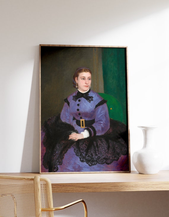 Pierreauguste Renoir Mademoiselle Sicot 1865 Vintage Print Portrait Female Woman Museum Fine Art Poster Giclee Painting Decor Gift