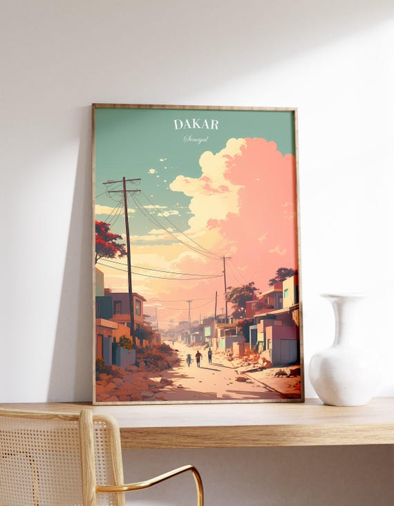 Dakar Travel Poster, Senegal Decor Print