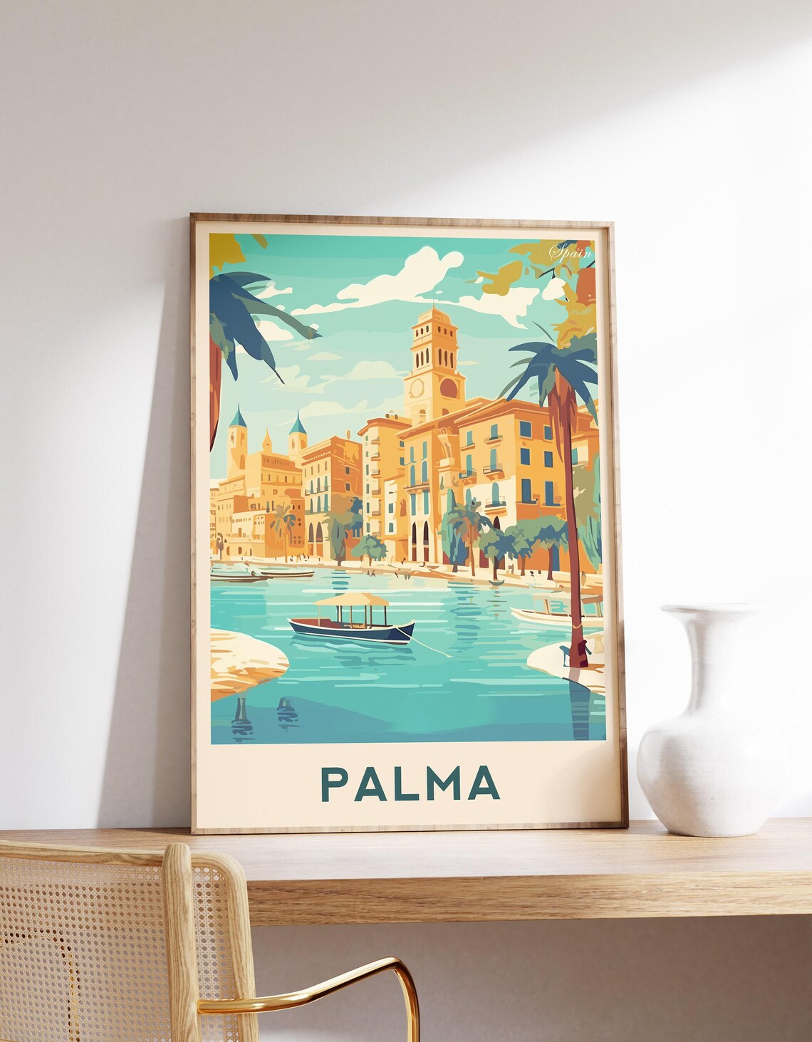 Palma Travel Poster, Vintage Spain Decor