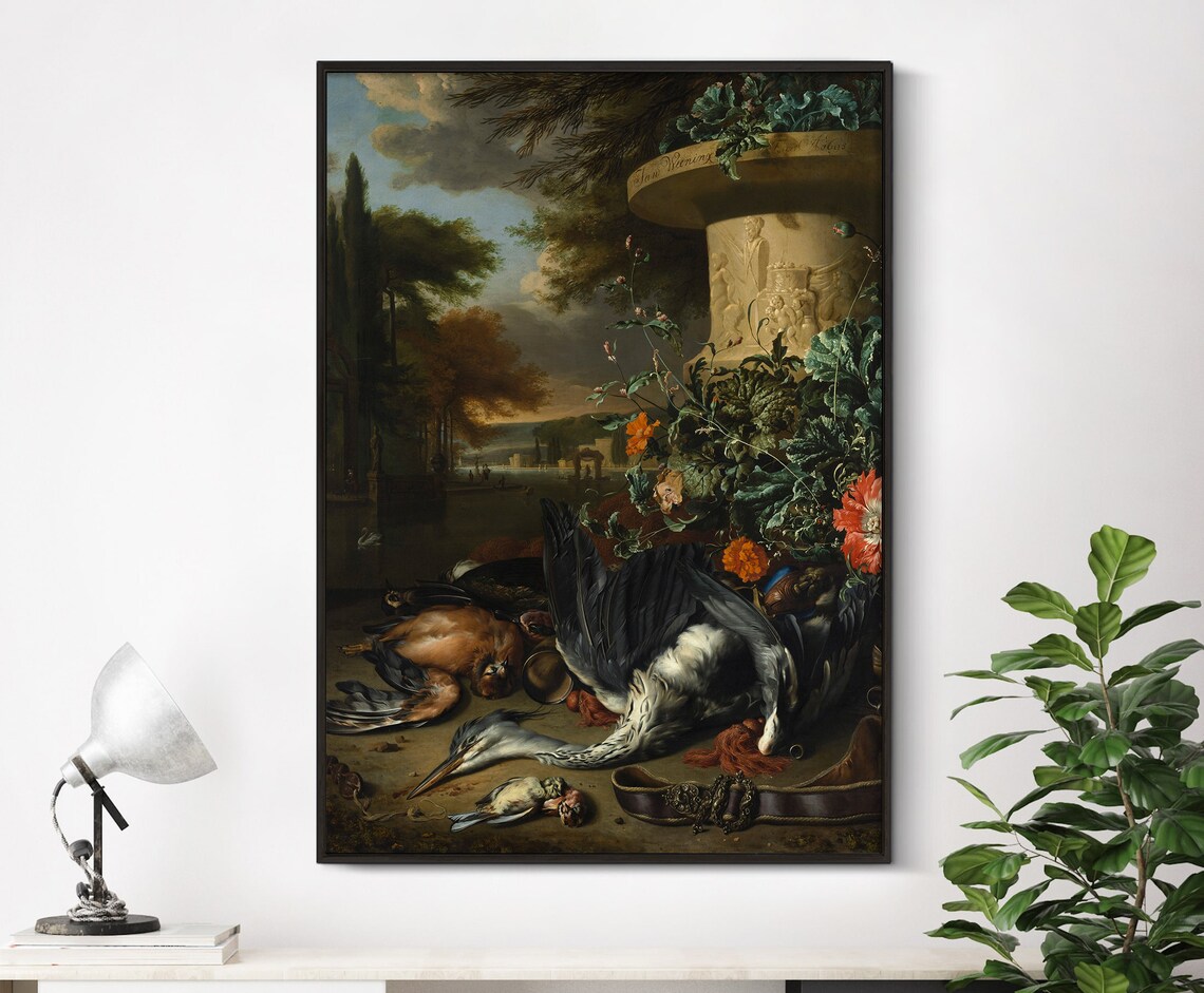 Jan Weenix Gamepiece With A Dead Heron, Poster Print
