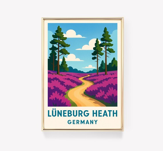 Lneburg Heath Vintage Travel Poster, Germany