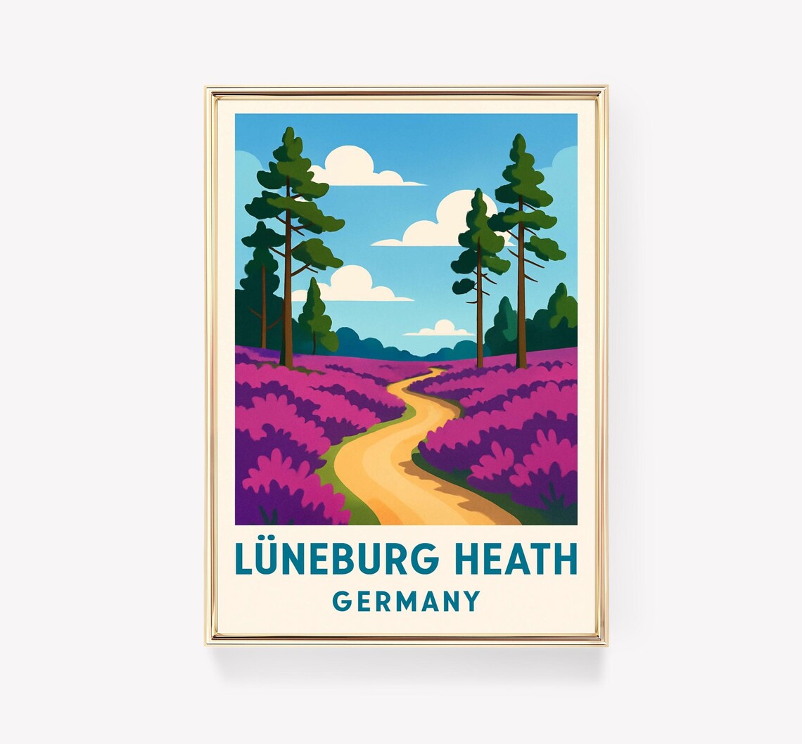 Lneburg Heath Vintage Travel Poster, Germany