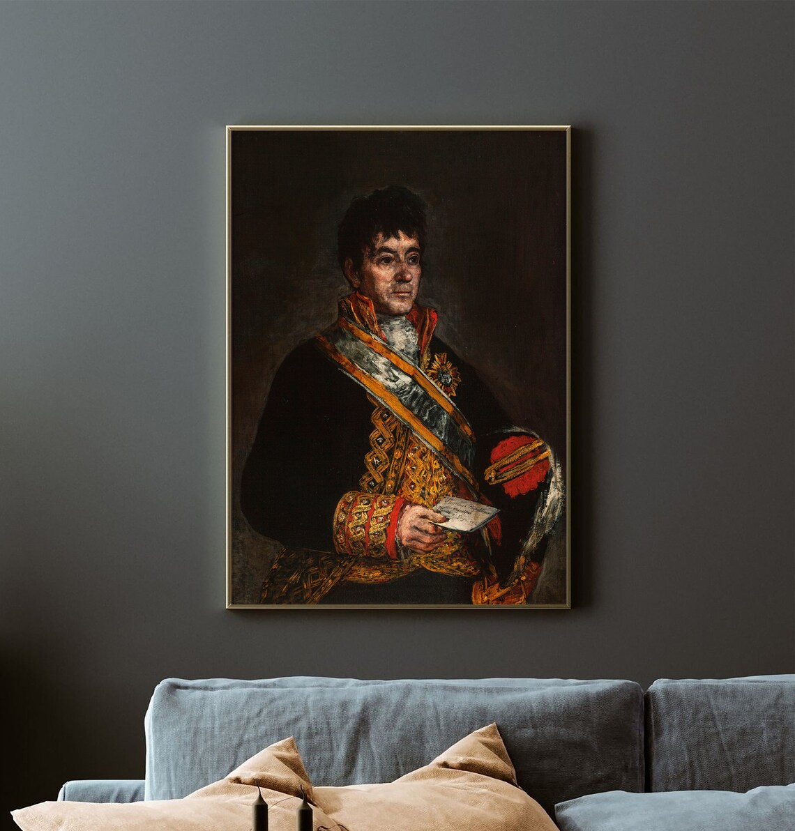 Classic Military Officer Oil Painting Portrait Art Wall Poster