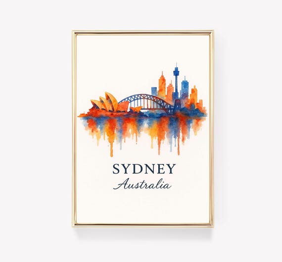 Sydney Travel Poster Australia Wall Art Vintage Print Decor Gift