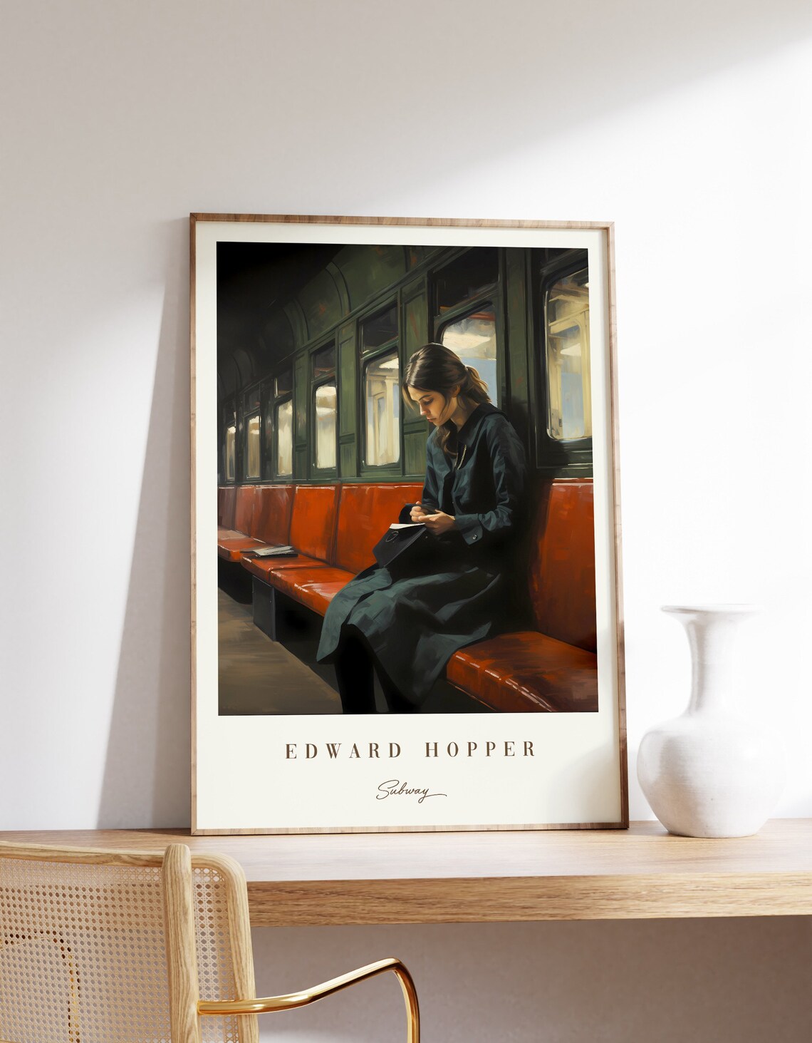 Subway Print, Edward Hopper Mid-Century Poster