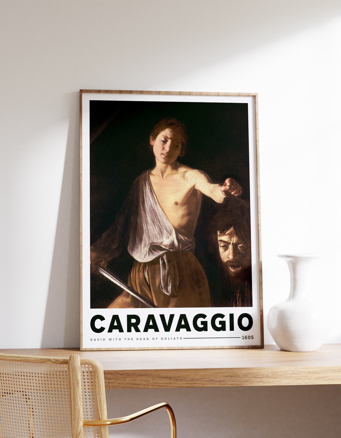 Caravaggio David With the Head of Goliath 1605 Classic Art Poster