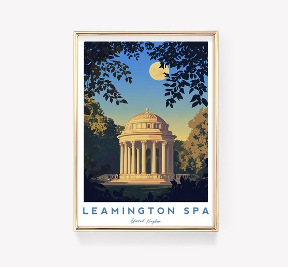 Leamington Spa UK Jephson Gardens Pavilion Moonlit Garden Travel Poster
