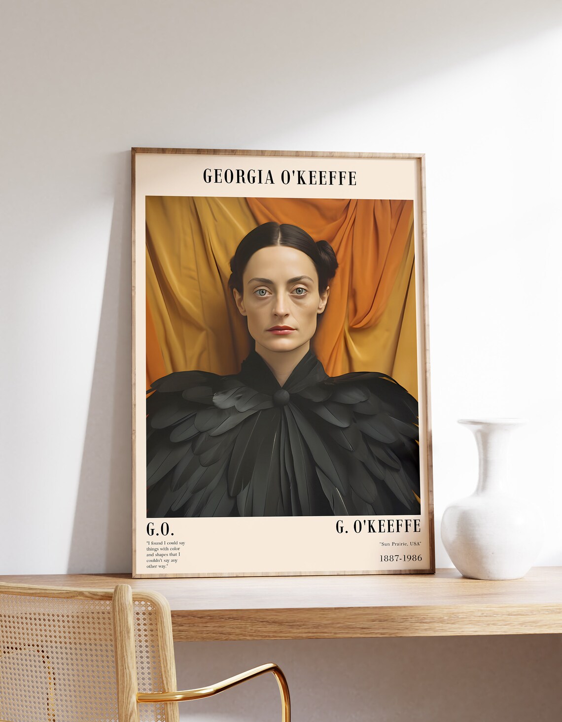 Georgia Okeeffe Portrait Vintage Painting, Art Print