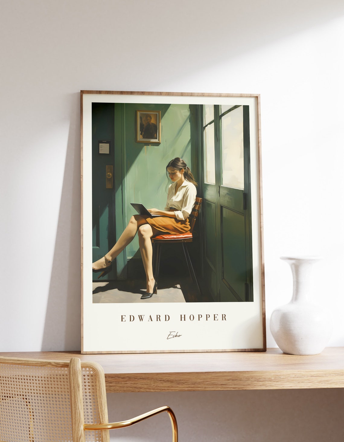 Edward Hopper Echo Woman by Window Mid Century Modern Poster