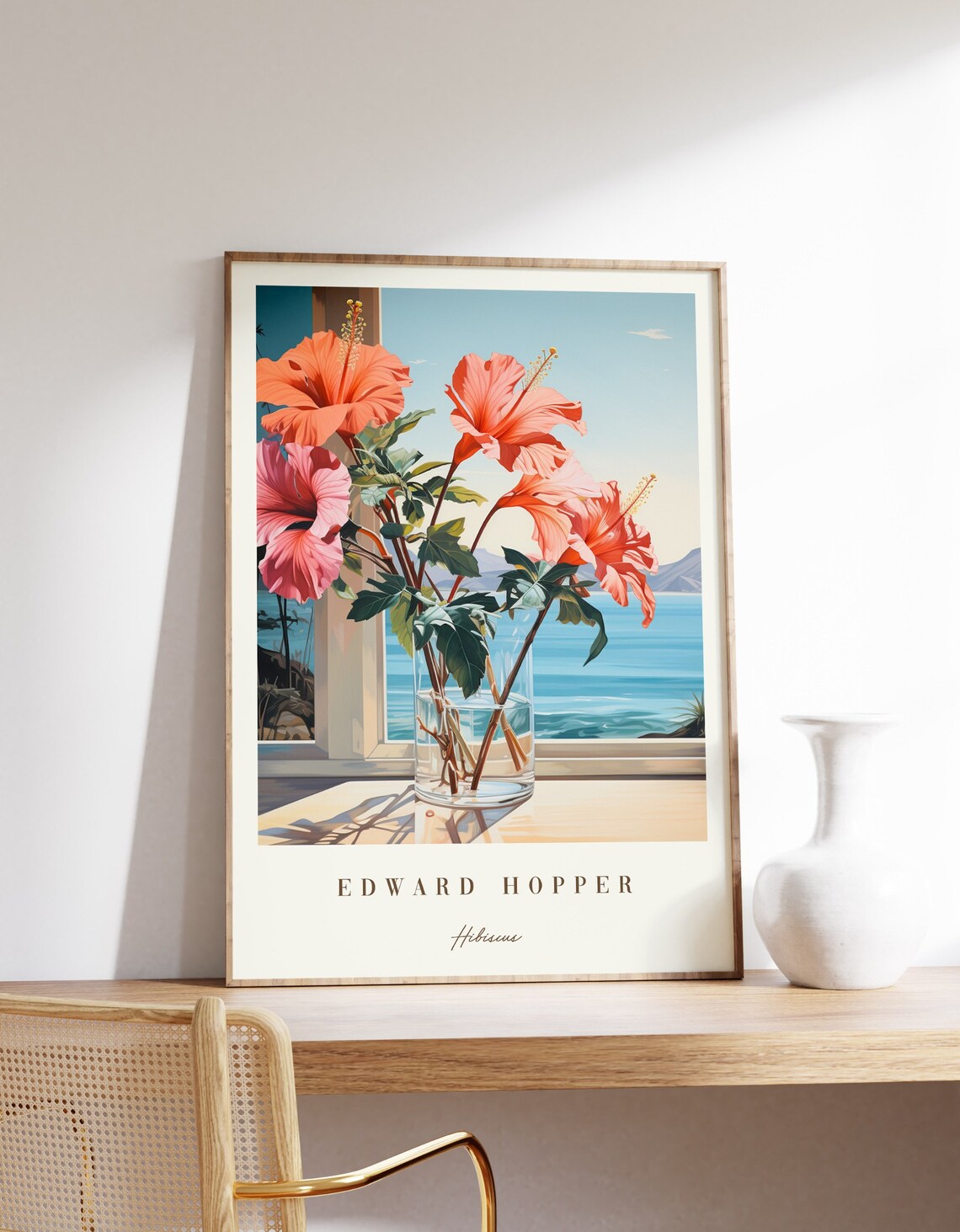 Hibiscus Poster, Edward Hopper Vintage Art Print