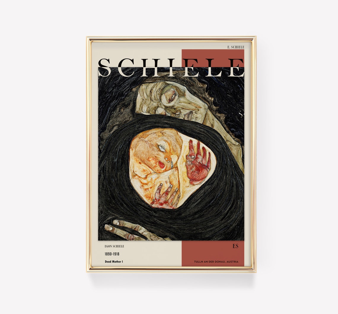Egon Schiele Dead Mother I Vintage Expressionism Exhibition Poster