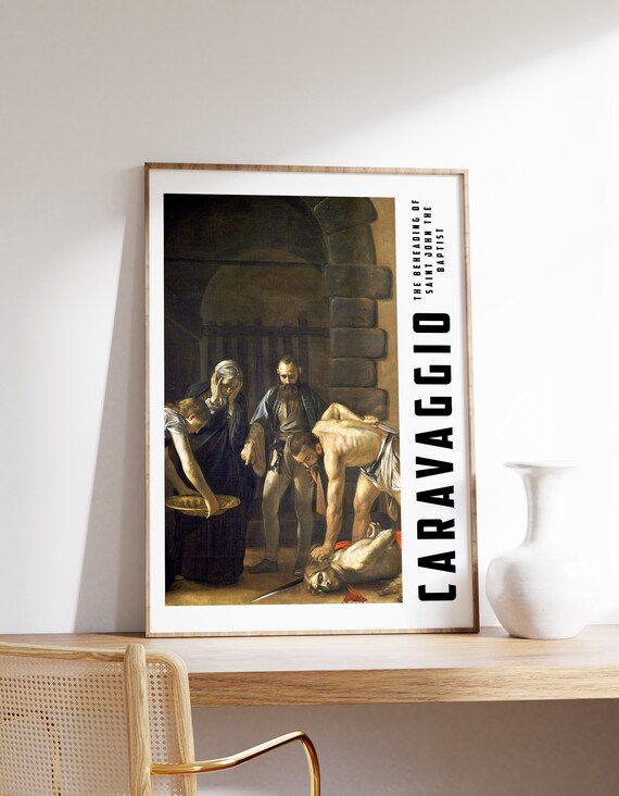 Caravaggio Print Vintage Exhibition Poster Bedroom Wall Art Eclectic Antique Painting