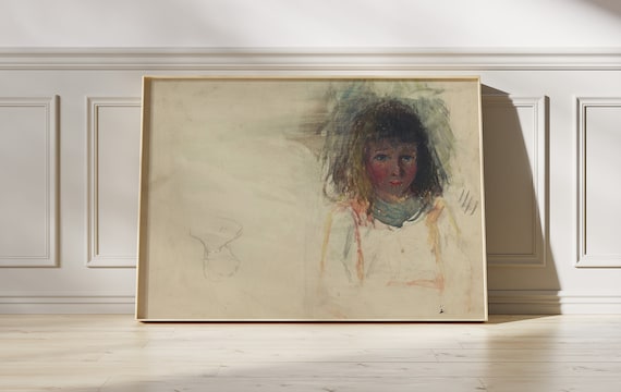 Camille Pissarro The Artists Son Georges 1880 Vintage Poster Sketch Art Figure Minimalist Wall Ink Painting