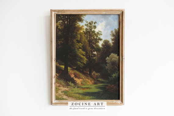 Rustic Forest Painting Lev Kamenev 1874 Print Landscape Poster Nature Art Decor Wall Fine