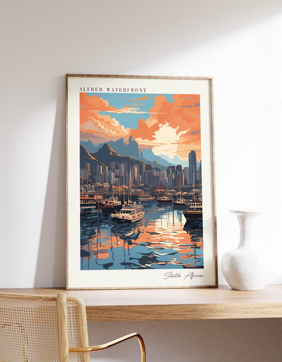 Alfred Waterfront Travel Poster South Africa Decor Print