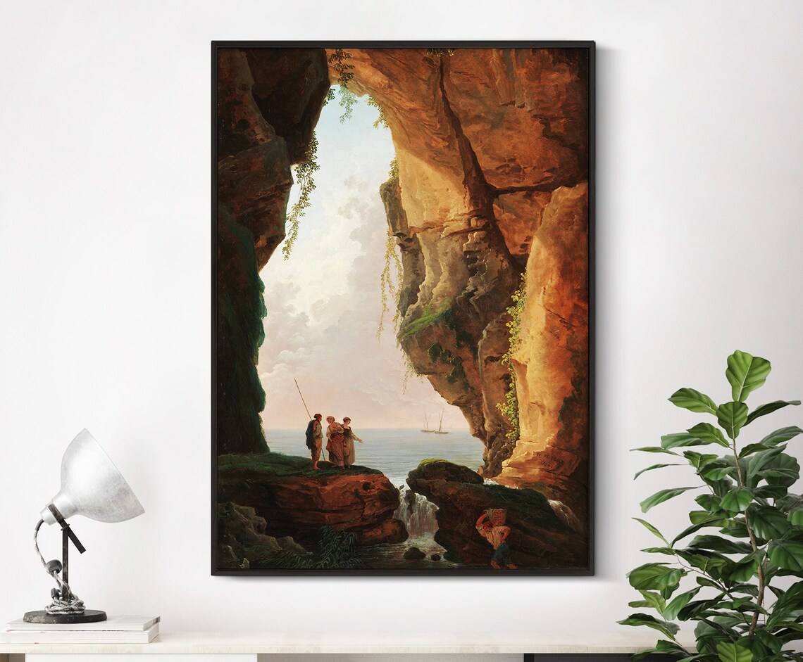 Hubert Robert The Mouth Of A Cave, Vintage Art Print
