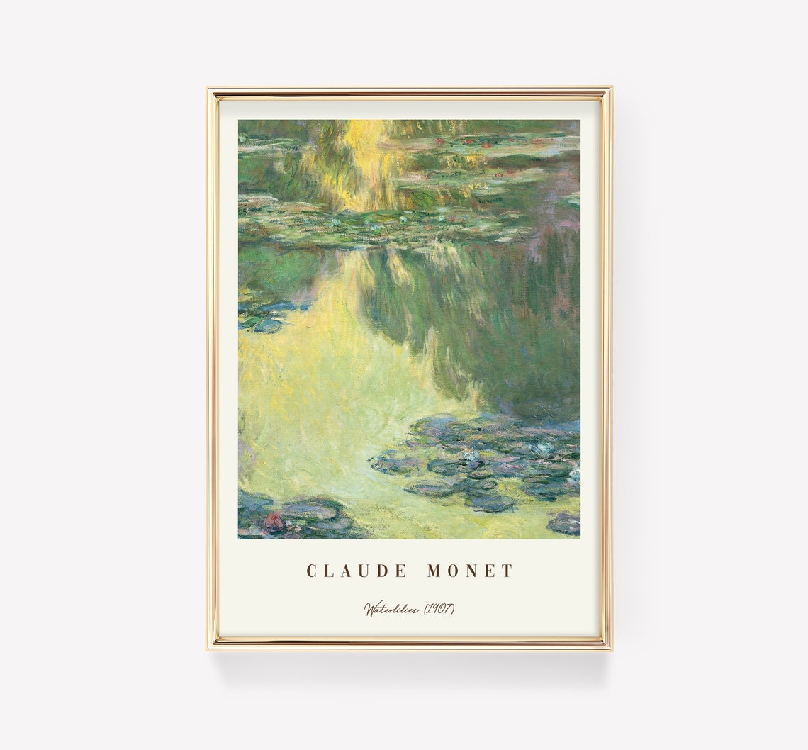 Claude Monet Waterlilies 1907 Exhibition Museum Style Art Poster