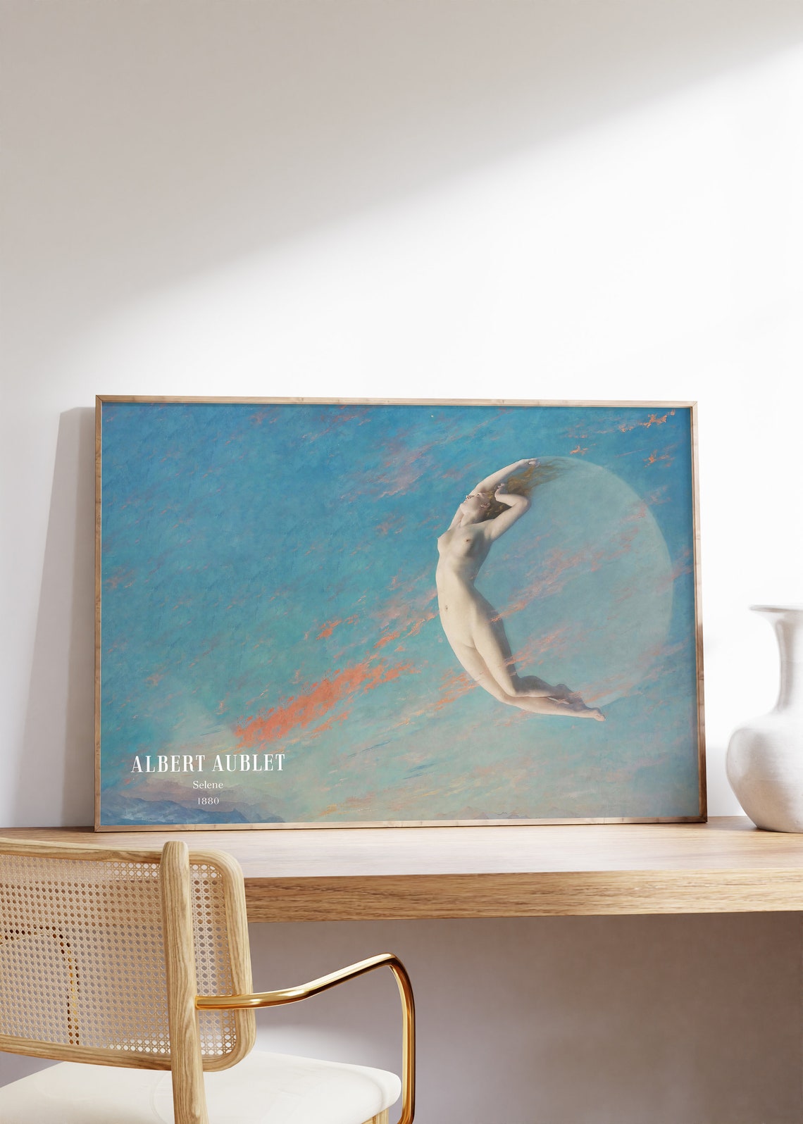 Exhibition Print Moon Poster Mythologic Vintage Painting Female Art Wall Museum Home Decor Canvas