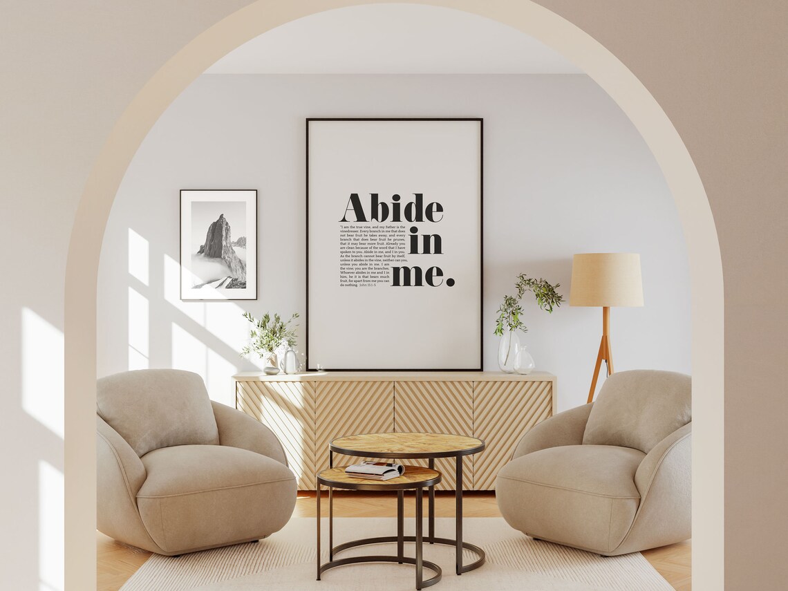 Abide In Me Bible Verse, John 15:4 Christian Poster - Image 4