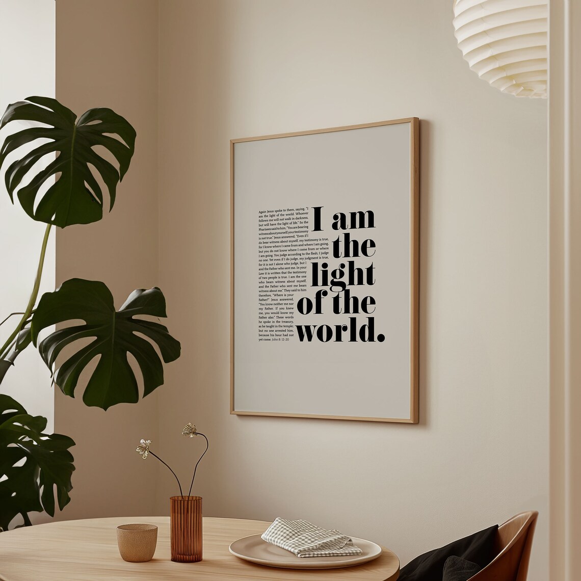 John 8:12 Scripture Verse Christian Wall Art Print - Image 5