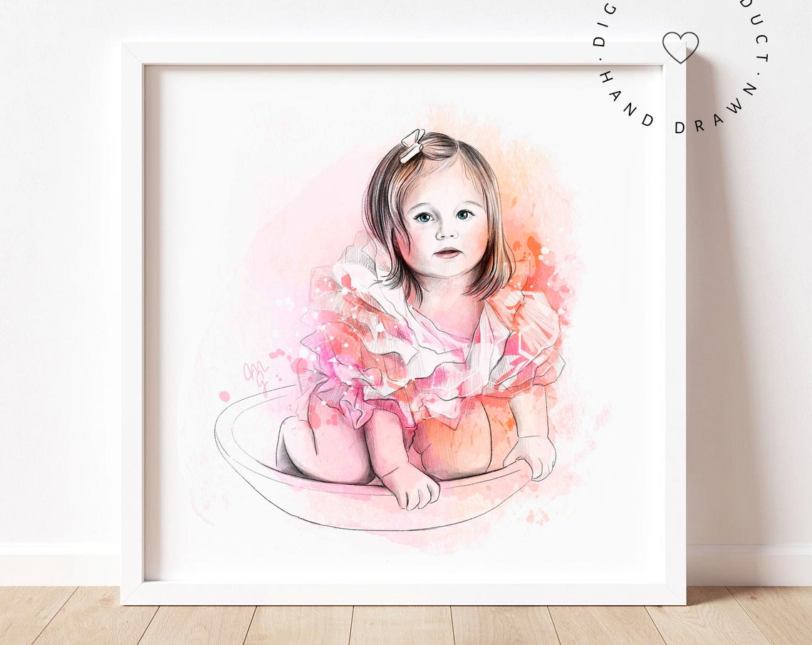 Custom Portrait From Photo Watercolor Painting Couples Portrait Family Illustration Portrait Kids Drawing From Photo Art