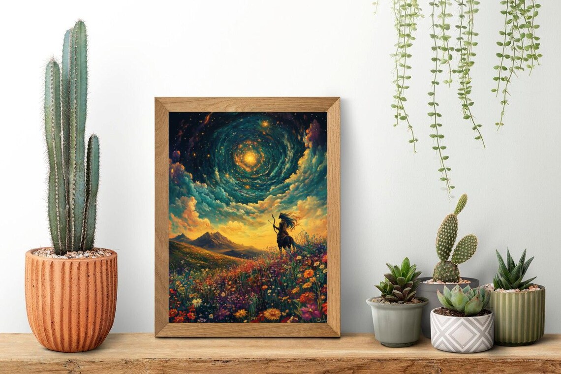 Magical Night Sky, Fantasy Landscape Art Print - Image 3