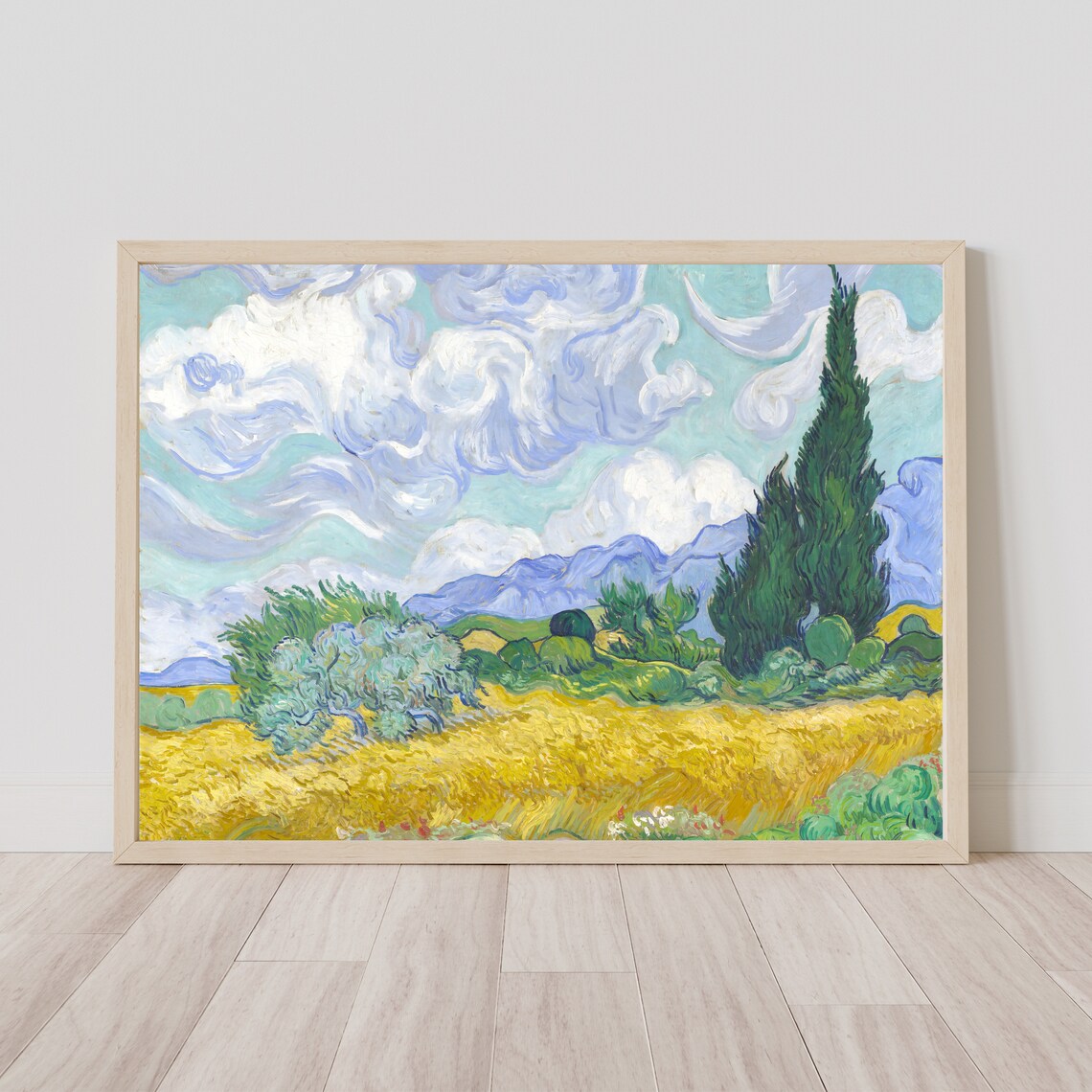 Van Gogh Wheat Field With Cypress, Impressionist Art Print - Image 2