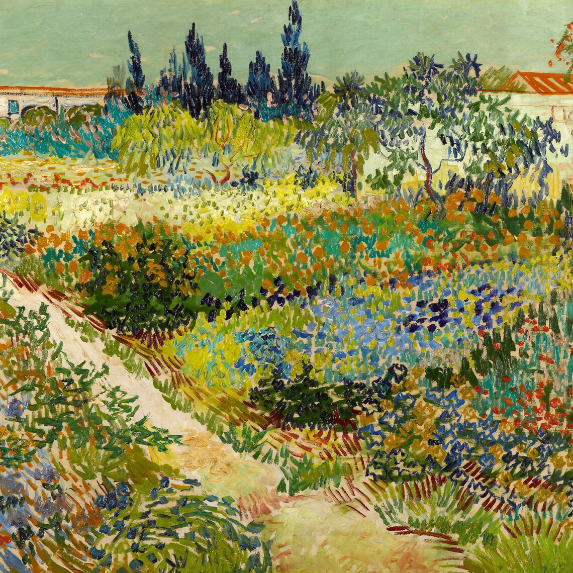 Van Gogh Garden at Arles, Impressionist Art Print - Image 3